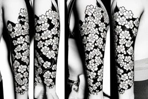 Japanese cherry blossoms on arm tattoo idea