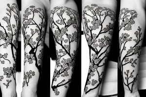 Japanese cherry blossoms on arm tattoo idea