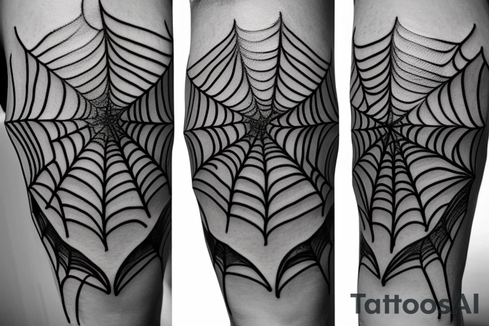 Spiderwebs on calf tattoo idea
