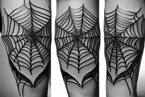 Spiderwebs on calf tattoo idea