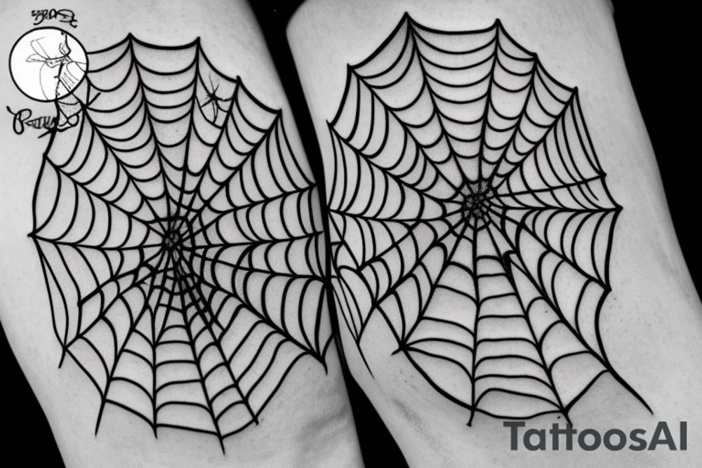 Spiderwebs on calf tattoo idea