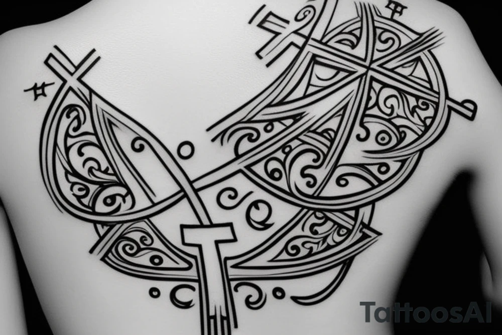 Cross on back tattoo idea