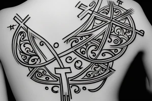 Cross on back tattoo idea