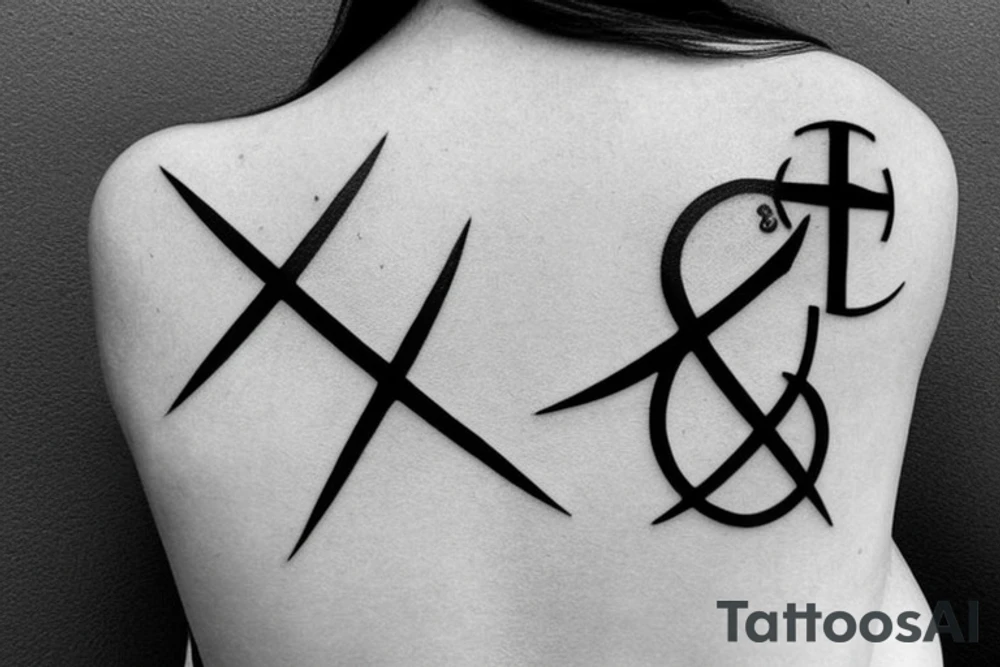 Black christian Cross on back tattoo idea