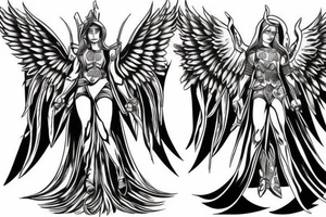 angel of justice in armor tattoo idea