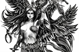 angel of justice in armor tattoo idea