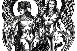 angel of justice in armor tattoo idea