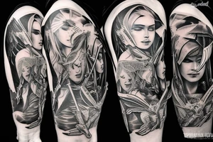 angel of justice in armor tattoo idea