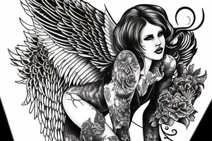Angel guarding heaven tattoo idea