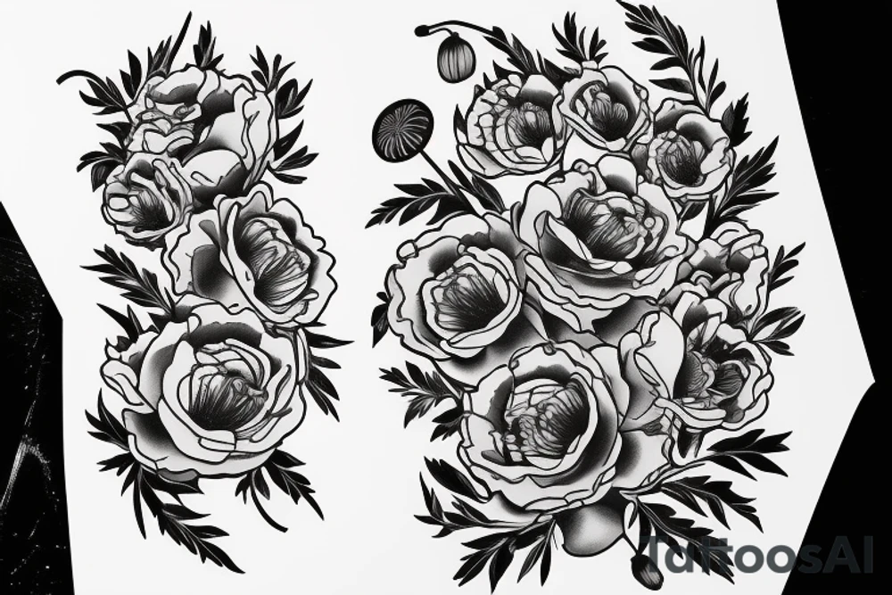 mary poppins with a poppy flower tattoo idea