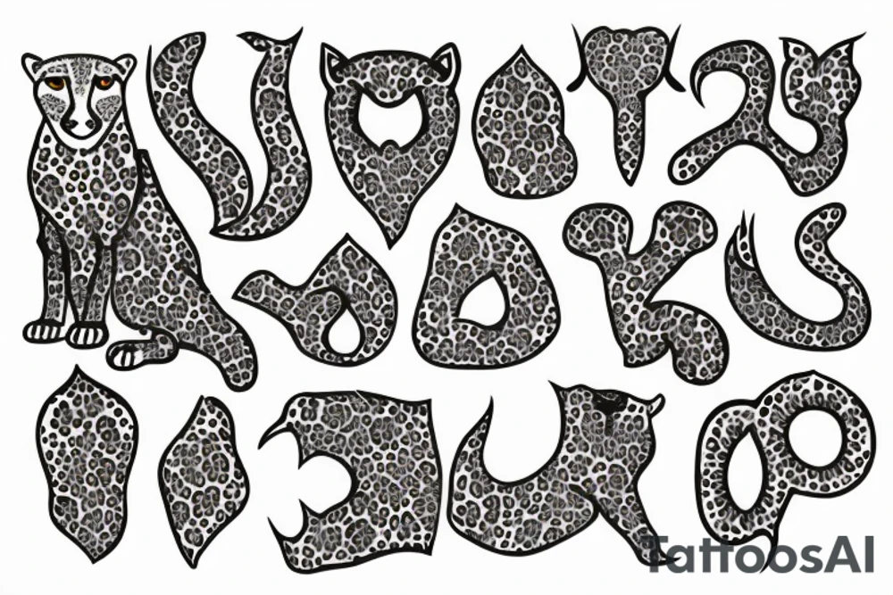 cheetah with NEDA symbol tattoo idea
