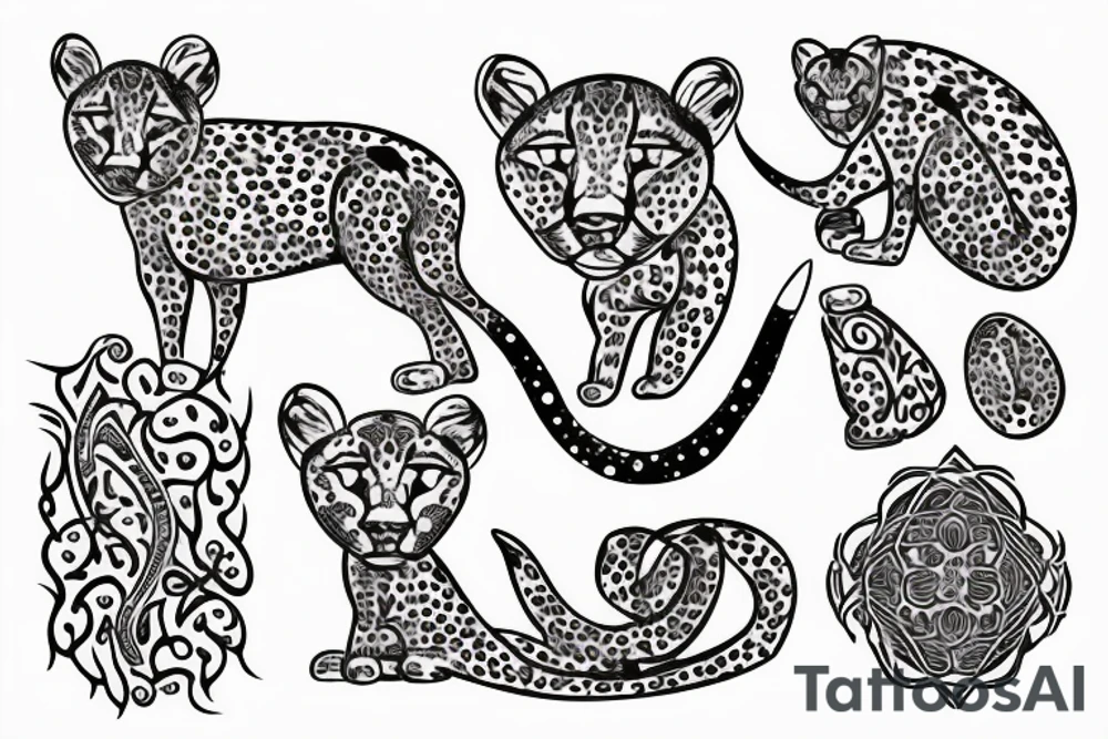cheetah with NEDA symbol tattoo idea