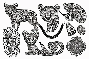 cheetah with NEDA symbol tattoo idea