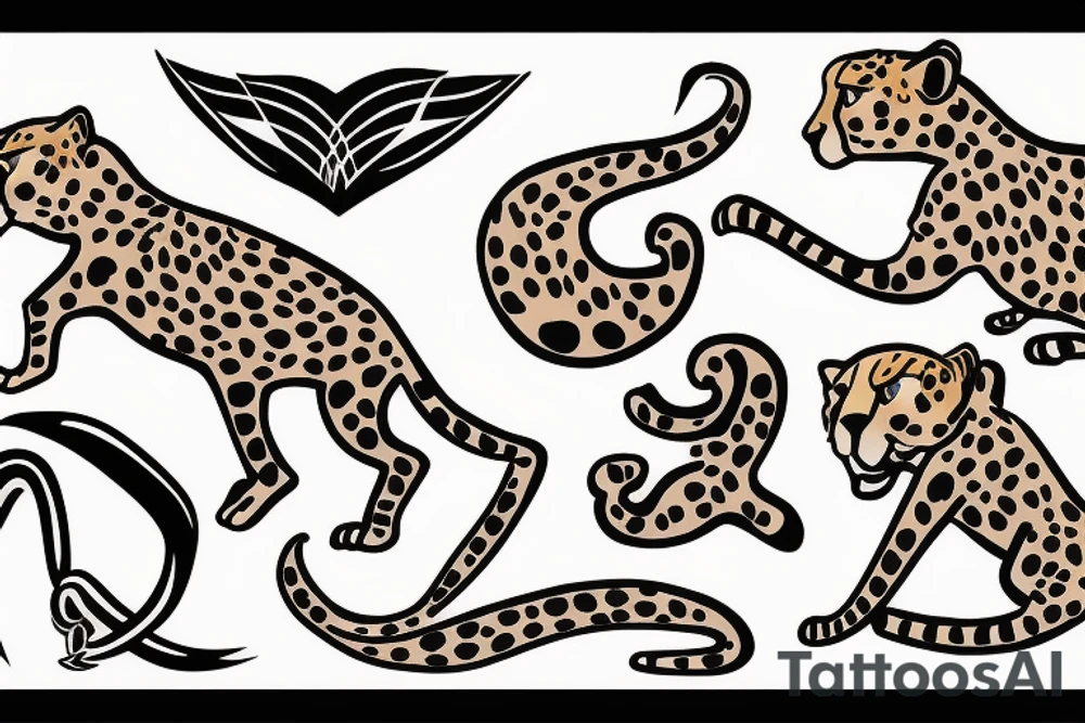 cheetah with NEDA symbol tattoo idea