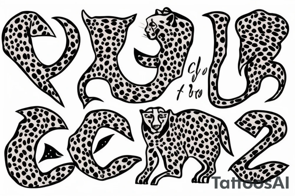 cheetah with NEDA symbol tattoo idea