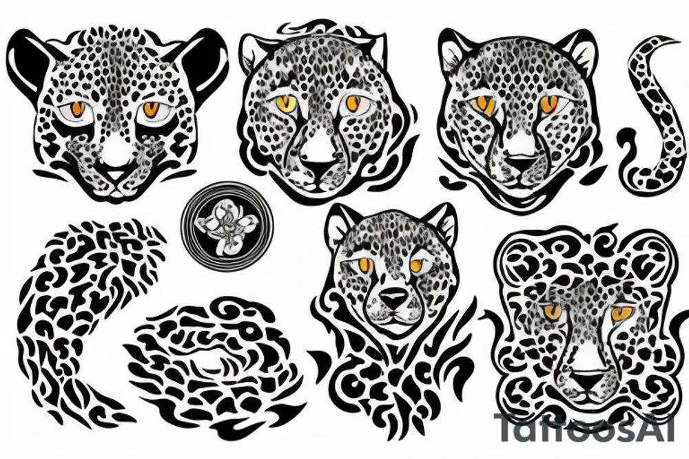 cheetah with NEDA symbol tattoo idea
