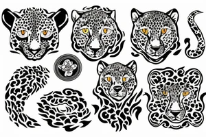 cheetah with NEDA symbol tattoo idea