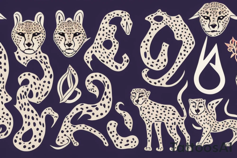 cheetah with NEDA symbol tattoo idea
