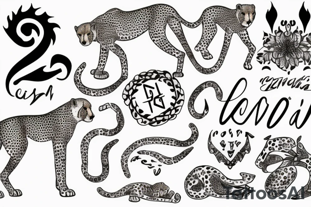 cheetah with NEDA symbol tattoo idea