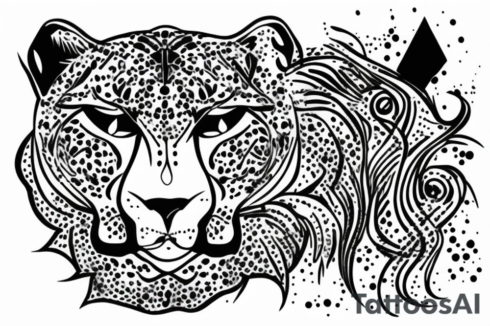 cheetah with NEDA symbol tattoo idea