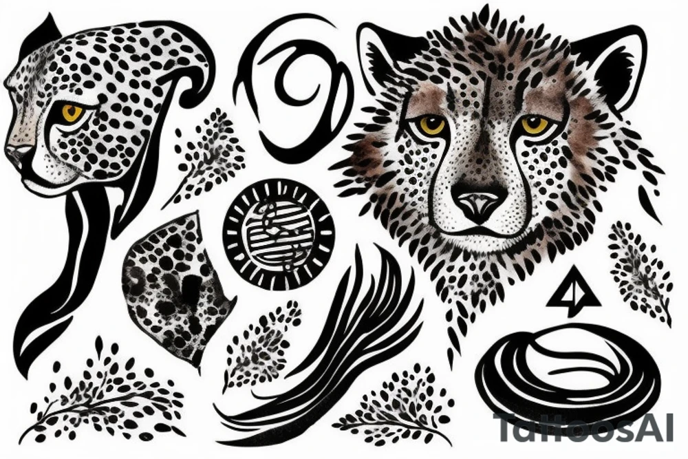 cheetah with NEDA symbol tattoo idea