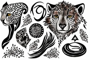 cheetah with NEDA symbol tattoo idea