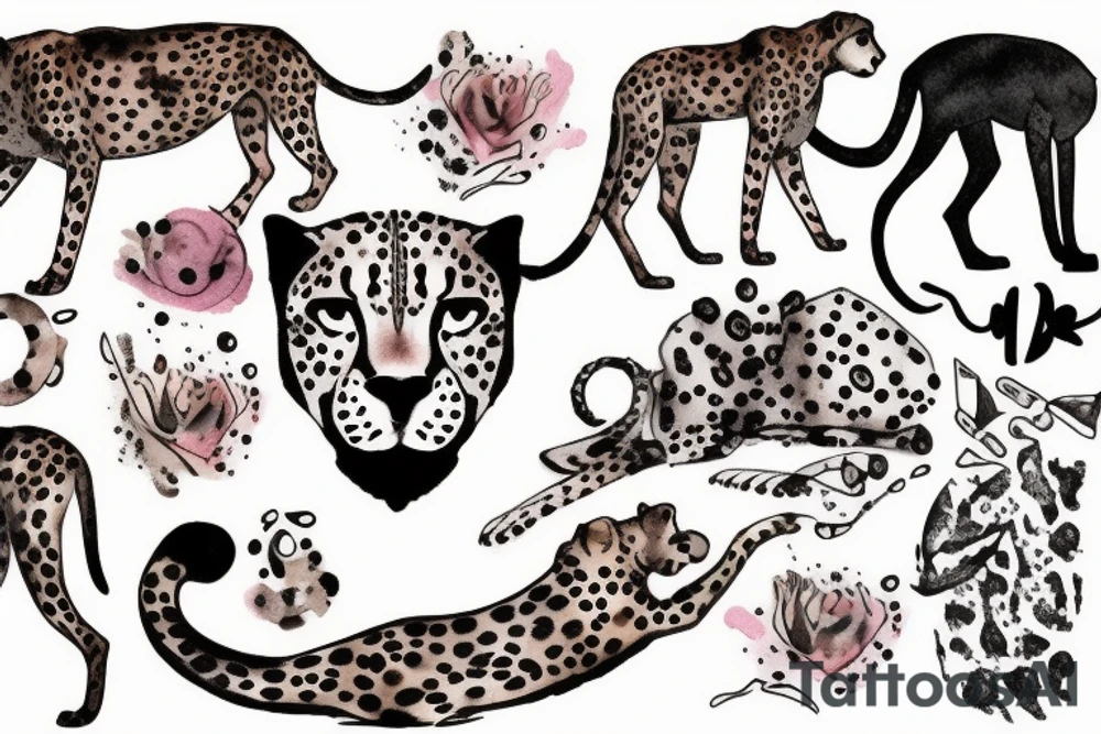 cheetah with NEDA symbol tattoo idea