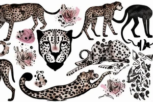 cheetah with NEDA symbol tattoo idea