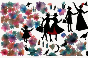 Mary Poppins Silhouette tattoo idea