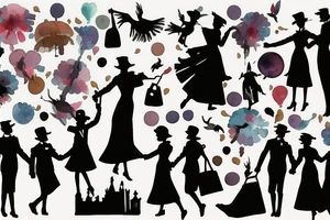 Mary Poppins Silhouette tattoo idea