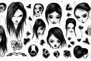 girl sad with ghost tattoo idea