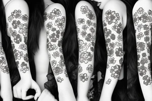 girl Japan style with flower tattoo idea