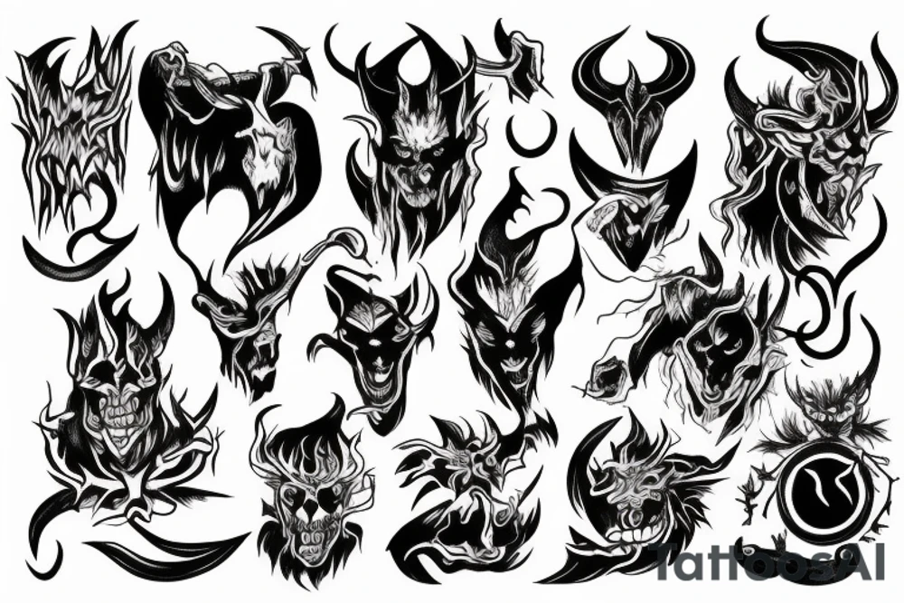 devil, evil, dark, ghost, tattoo idea