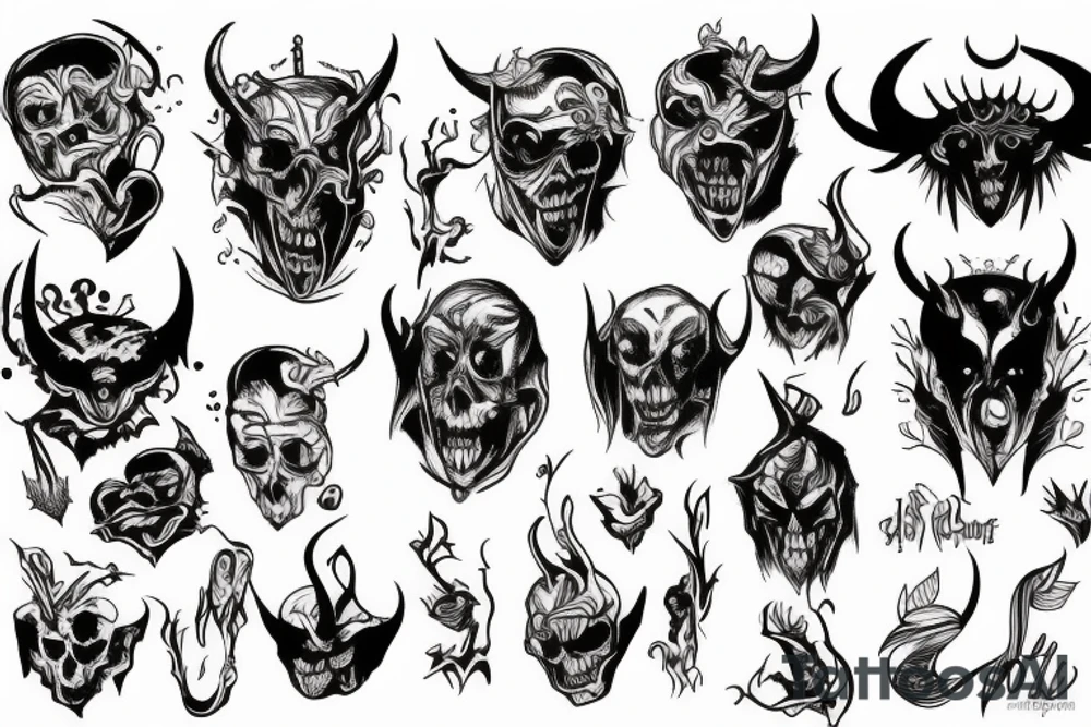 devil, evil, dark, ghost, tattoo idea