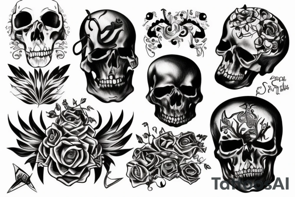 dark style death tattoo idea