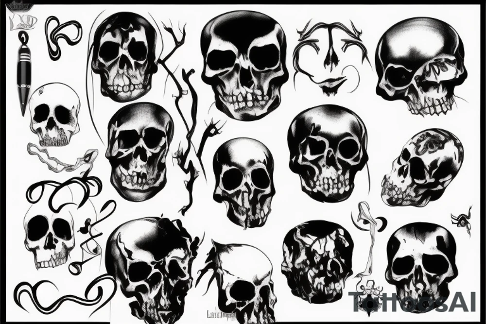 dark style death tattoo idea