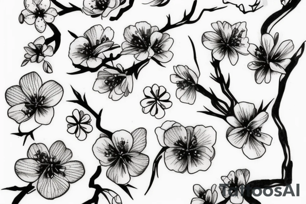 Japanese cherry blossoms tattoo idea