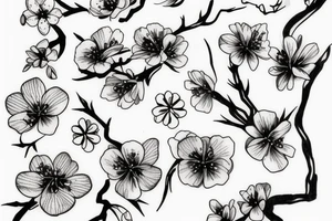 Japanese cherry blossoms tattoo idea