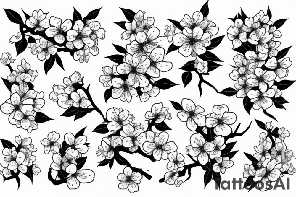 Japanese cherry blossoms tattoo idea