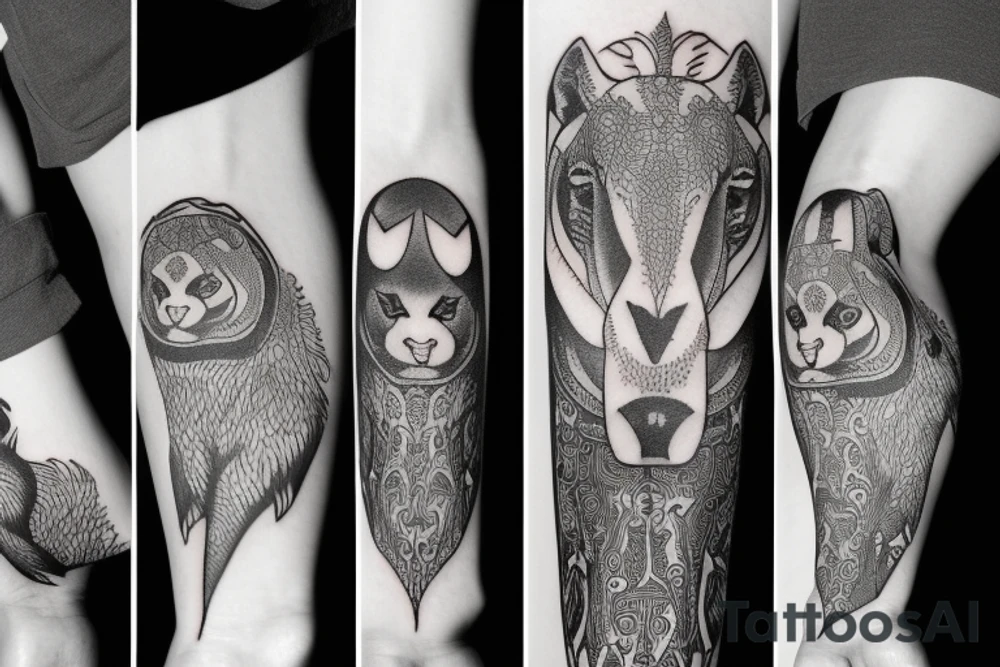 oneline animals tattoo idea