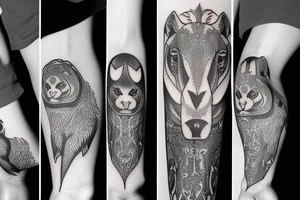 oneline animals tattoo idea