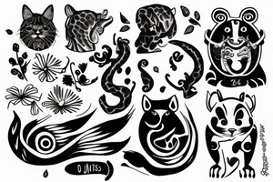 oneline animals tattoo idea