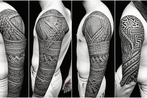 Tribals with flowers tattoo idea