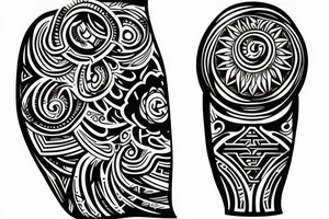 Tribals with flowers tattoo idea