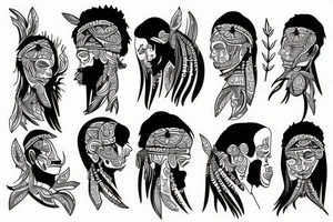 Tribals with flowers tattoo idea