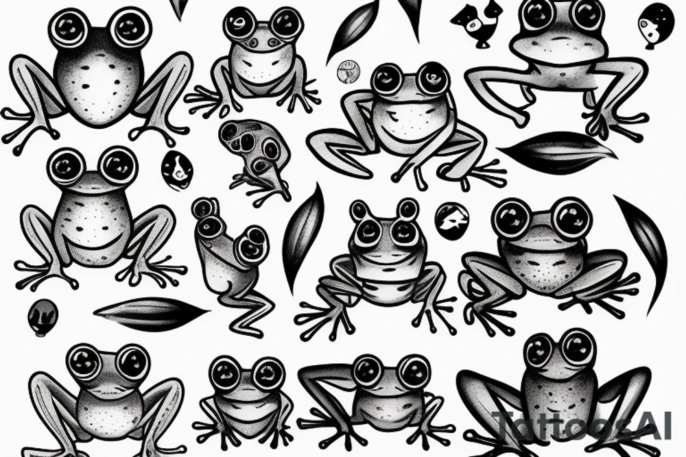 i need a design for small frogs with big eyes tattoo idea