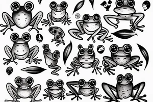 i need a design for small frogs with big eyes tattoo idea