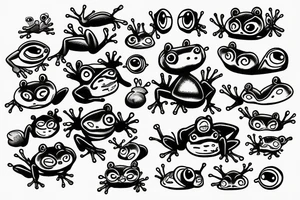 i need a design for small frogs with big eyes tattoo idea