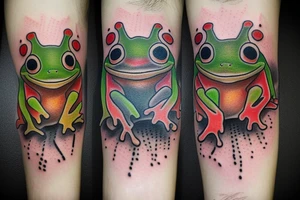 i need a design for small frogs with big eyes tattoo idea