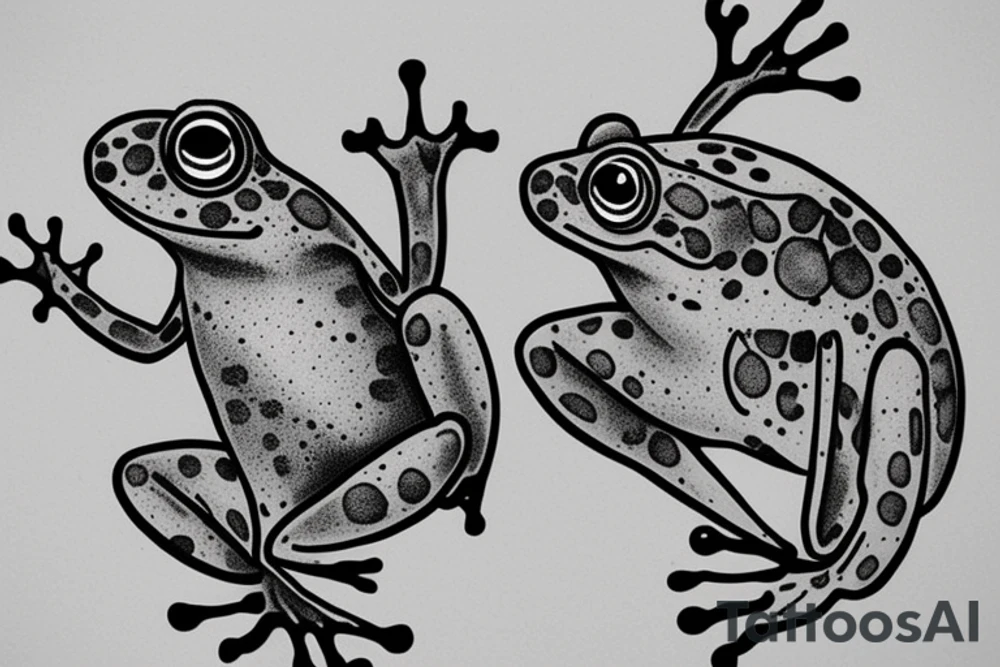 i need a design for small frogs with big eyes tattoo idea